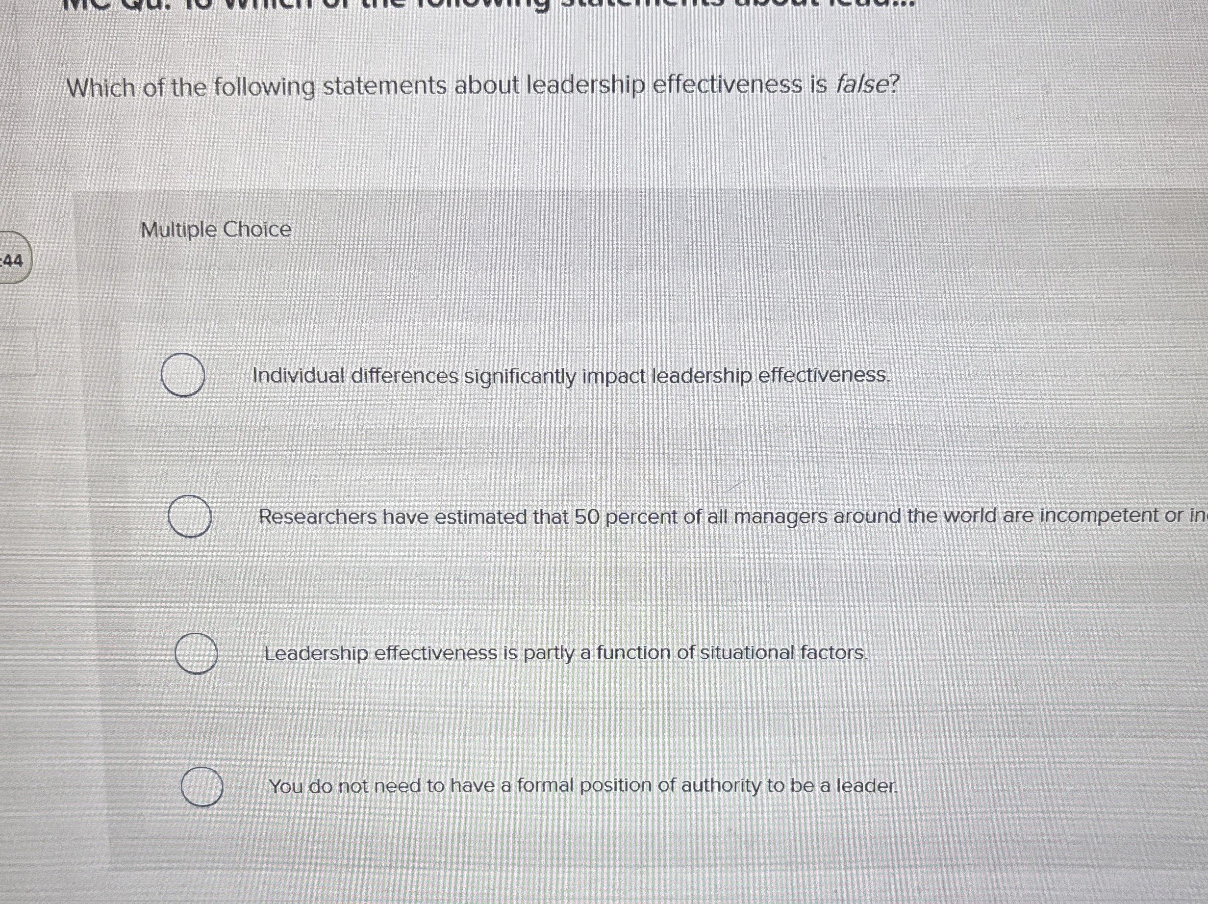 Which of the following statements about