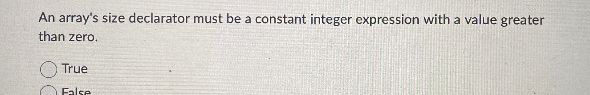 An array's size declarator must be a constant