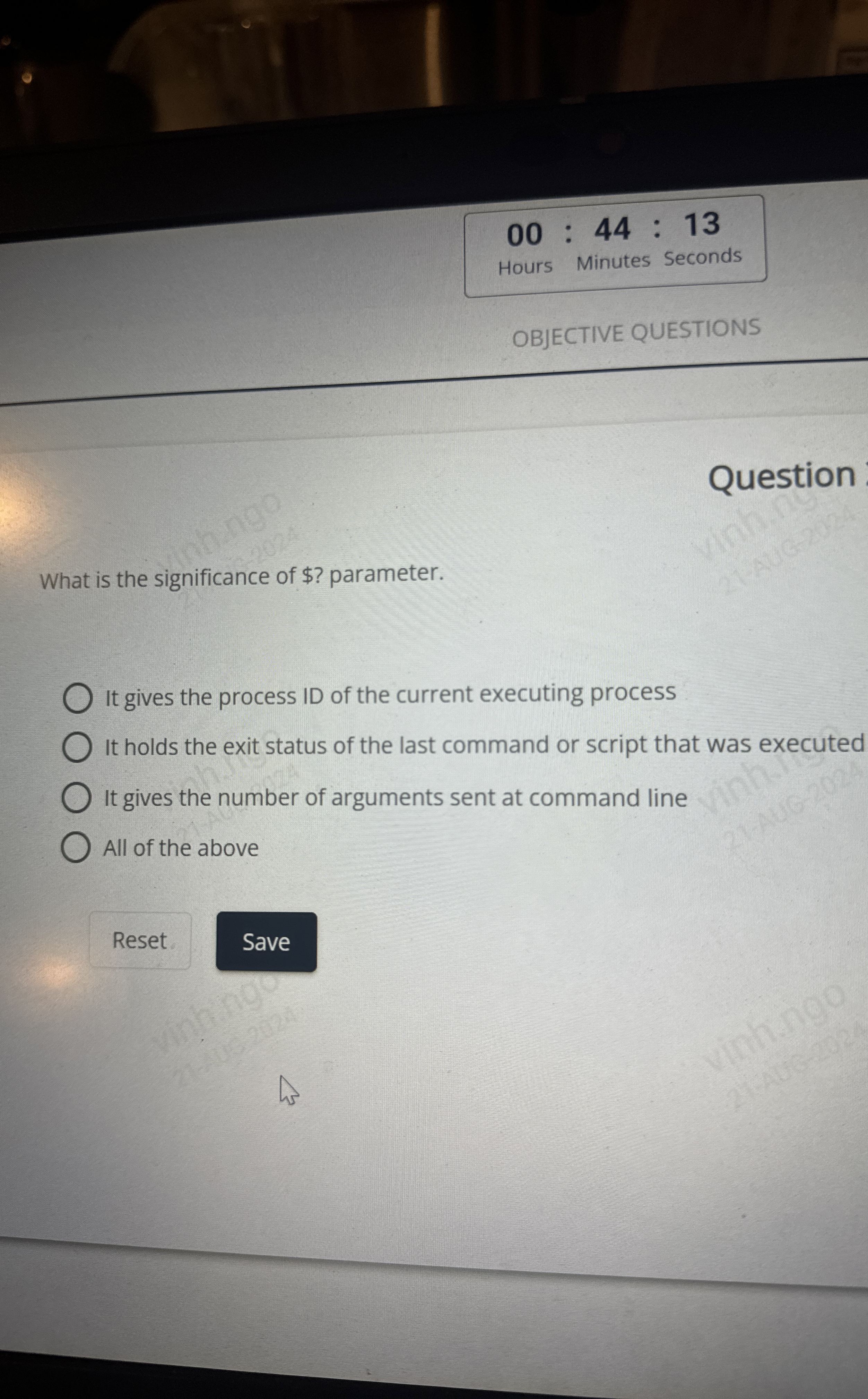 0 0 : 4 4 : 1 3 Hours Minutes Seconds OBJECTIVE