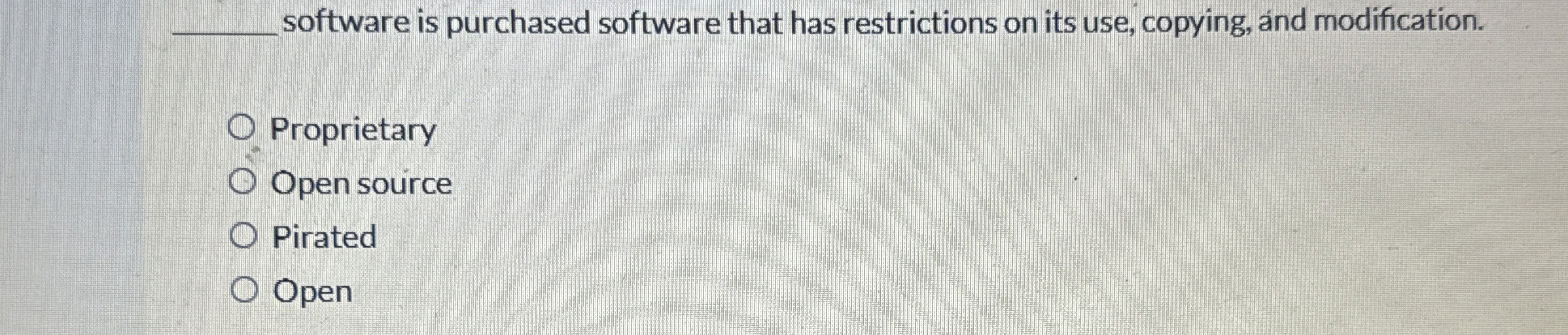 q , software is purchased software that has