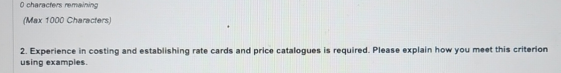 0 characters remaining ( Max 1 0 0 0 Characters )