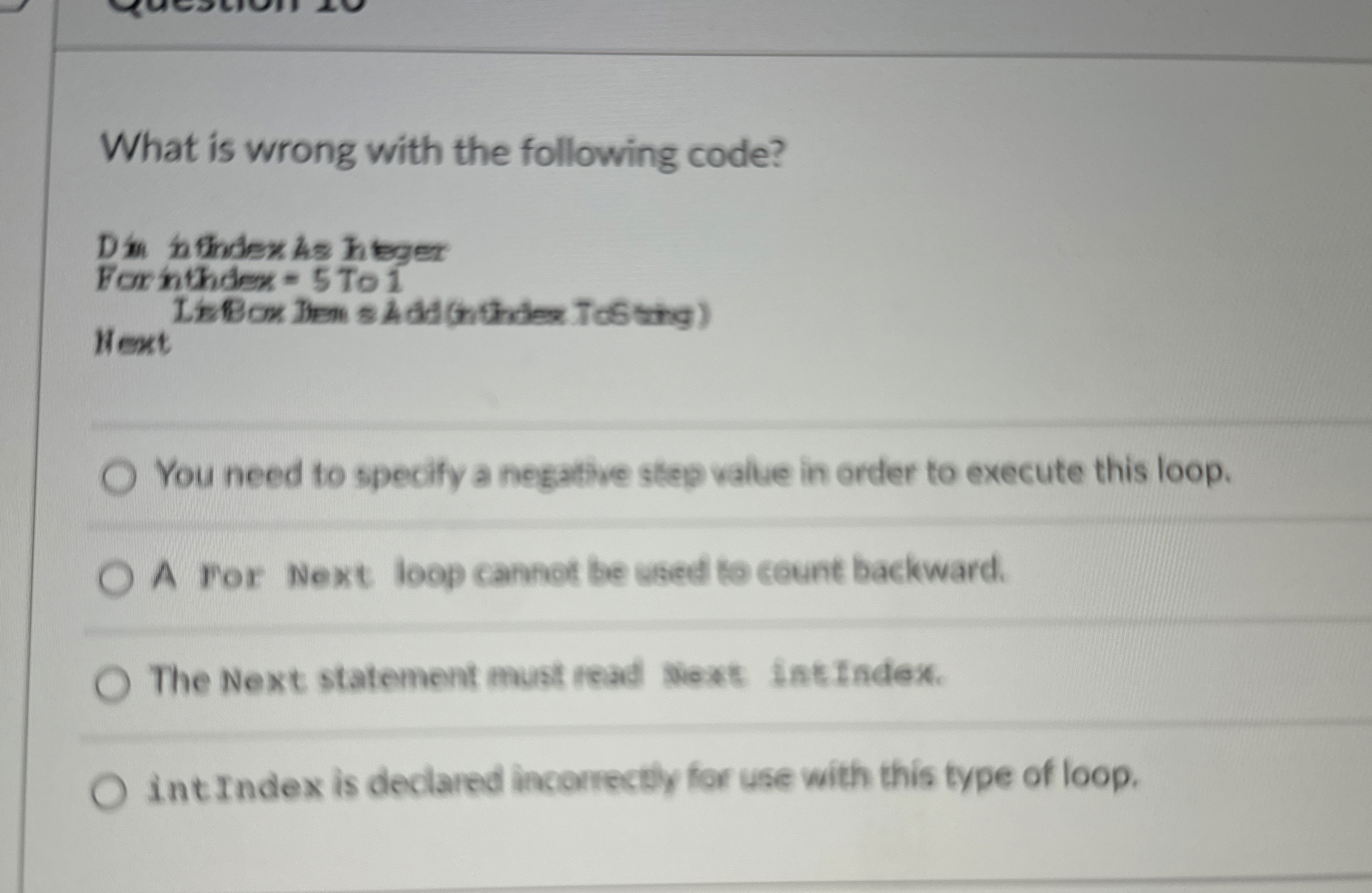 What is wrong with the following code? Din findex