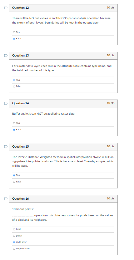 Question 1 2 There will be NO null values in an