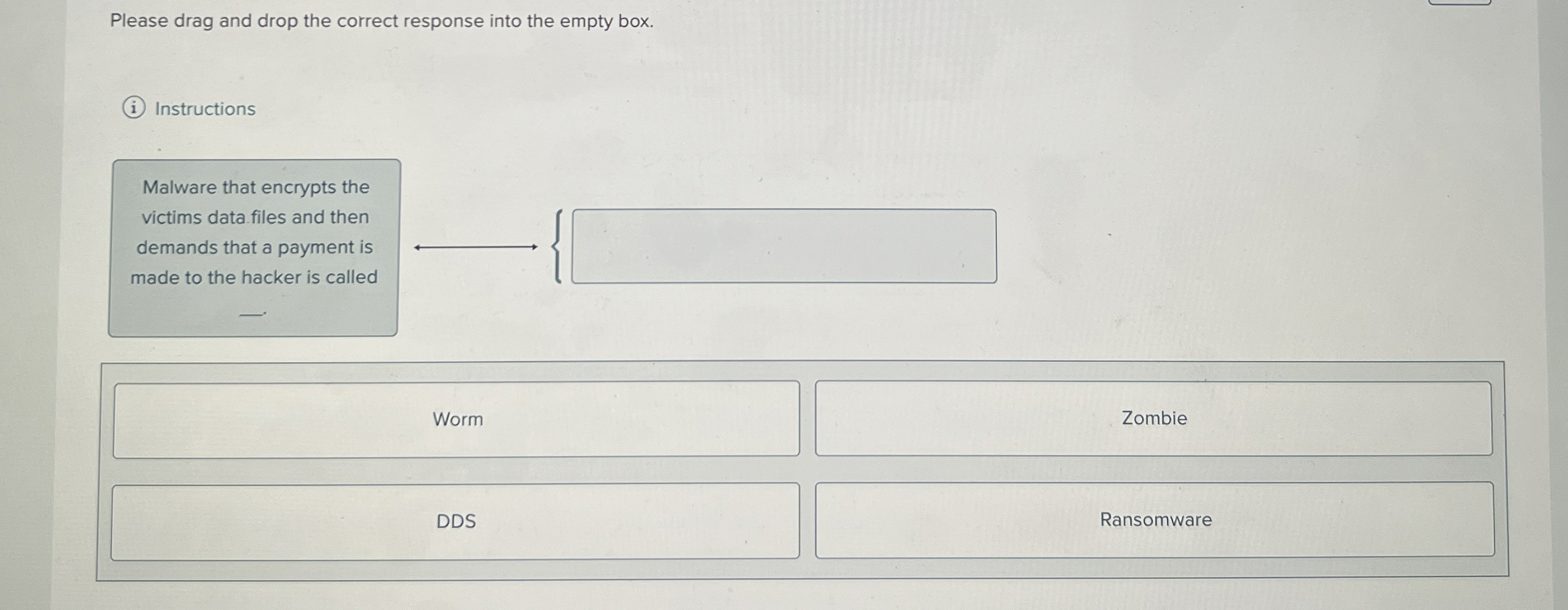 Please drag and drop the correct response into