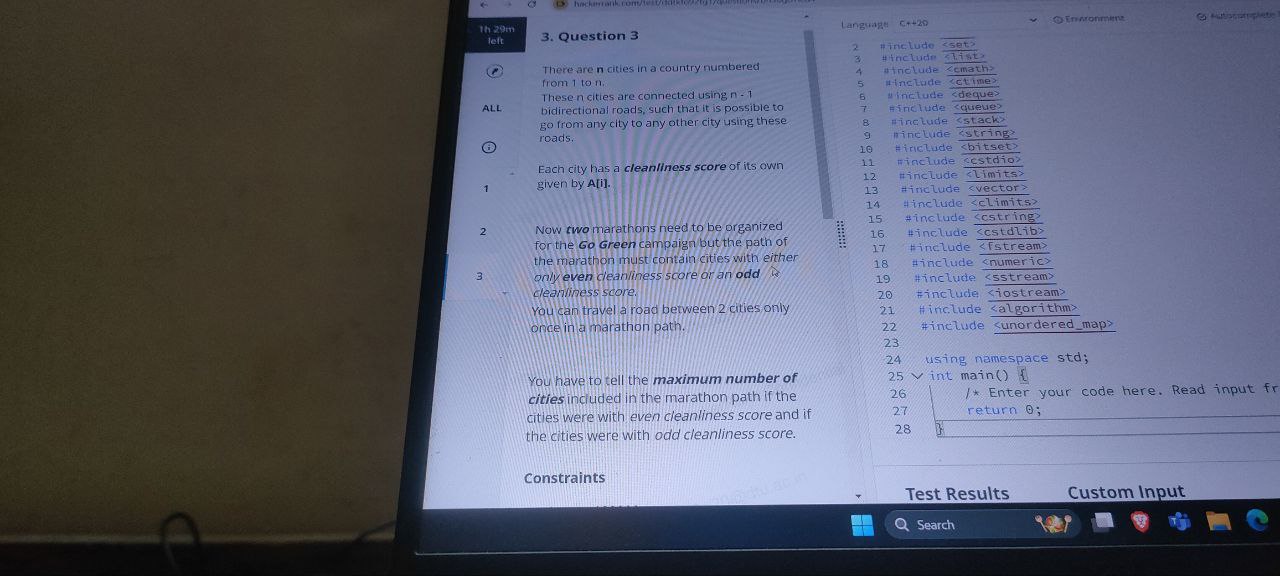 Question 3 The output contains 2 space -