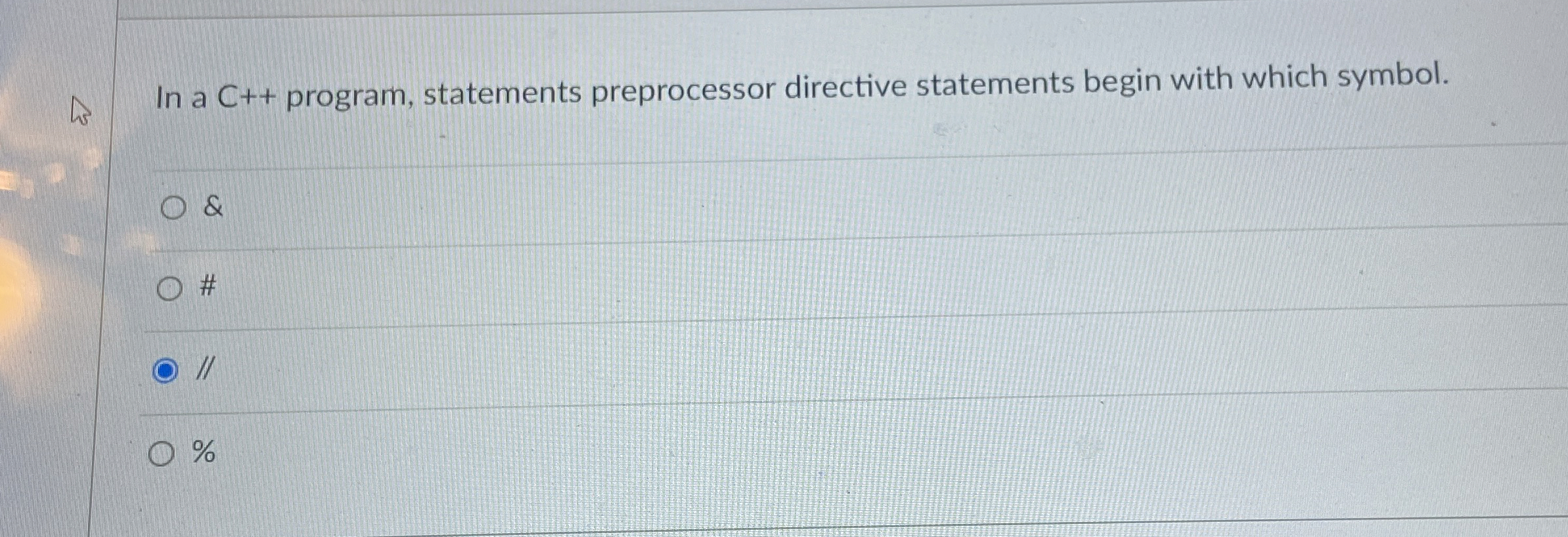 In a C + + program, statements preprocessor