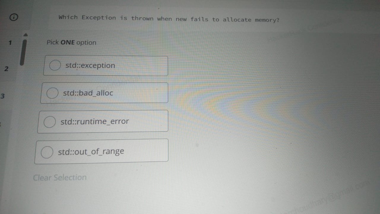 Which Exception is thrown when new fails to