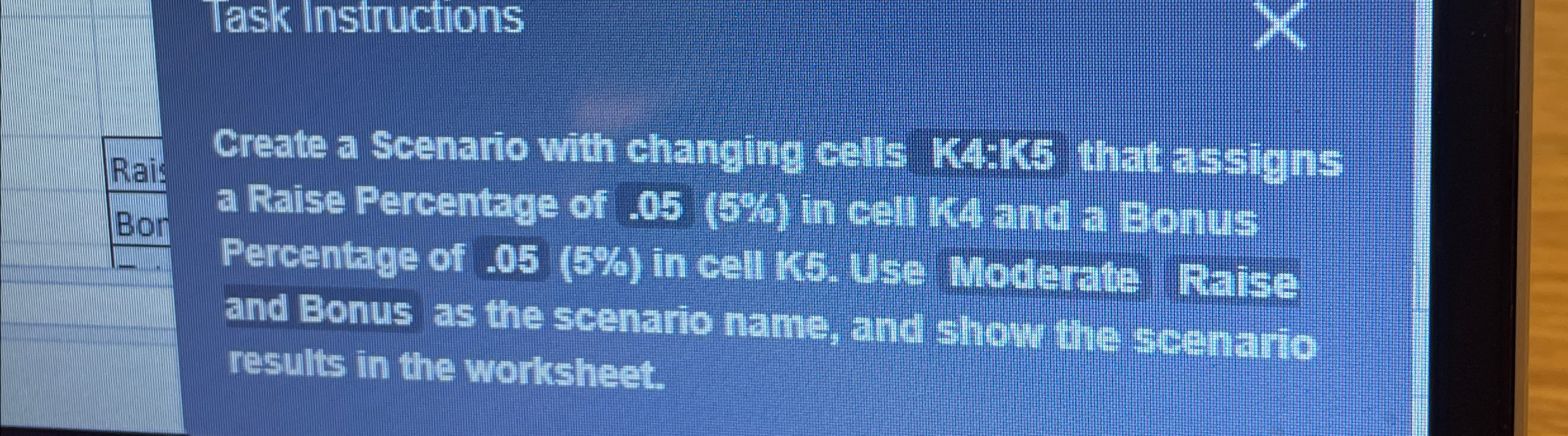 lask instructions Rais Create a Scenario with