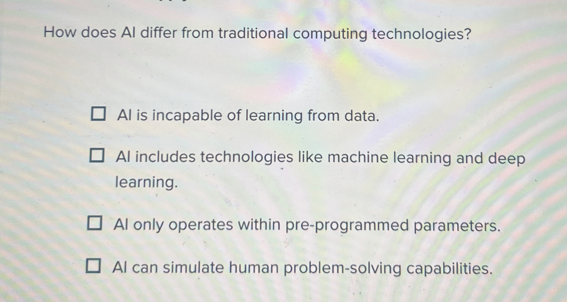 How does AI differ from traditional computing