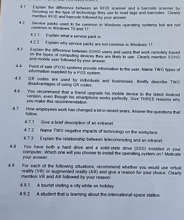 4 . 1 Explain the difference between an RFID