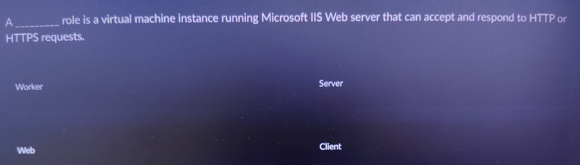 A q , role is a virtual machine instance running