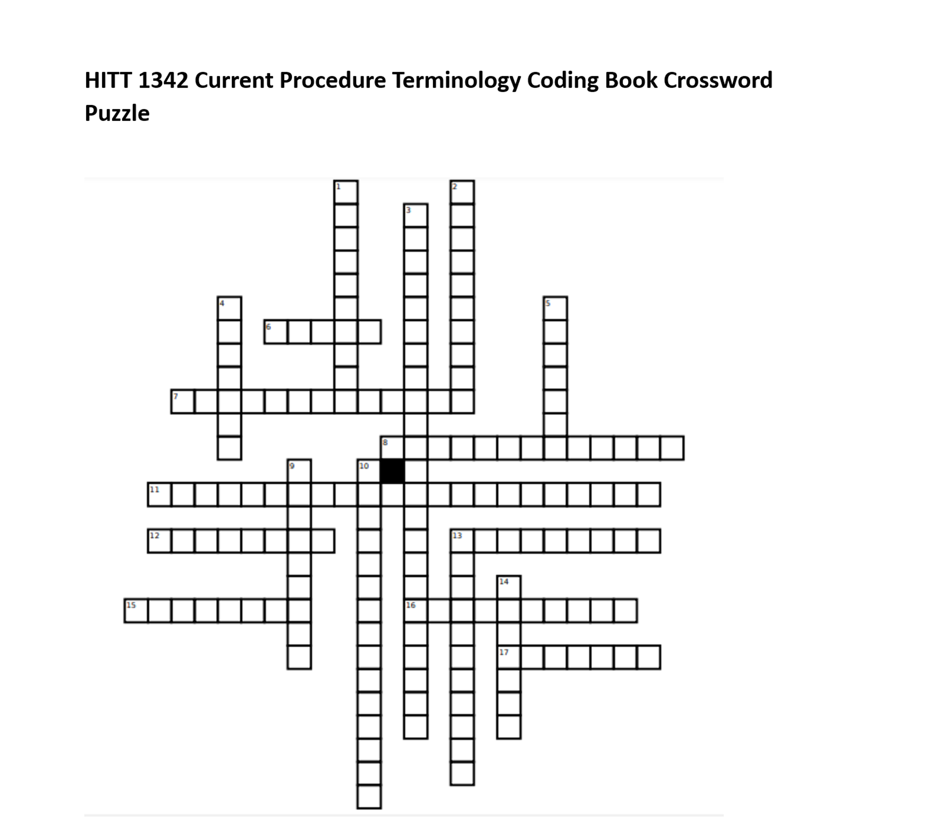 HITT 1 3 4 2 Current Procedure Terminology Coding