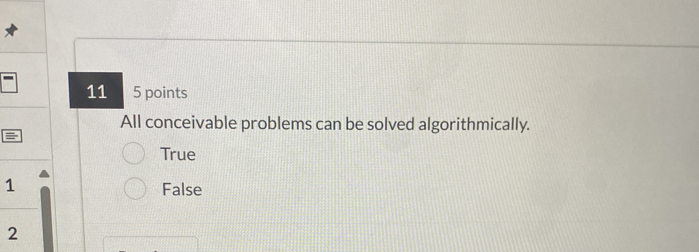 1 1 5 points All conceivable problems can be