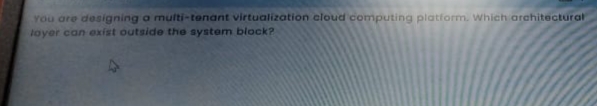 Yau are dosigning a mufti - tenant virtualization