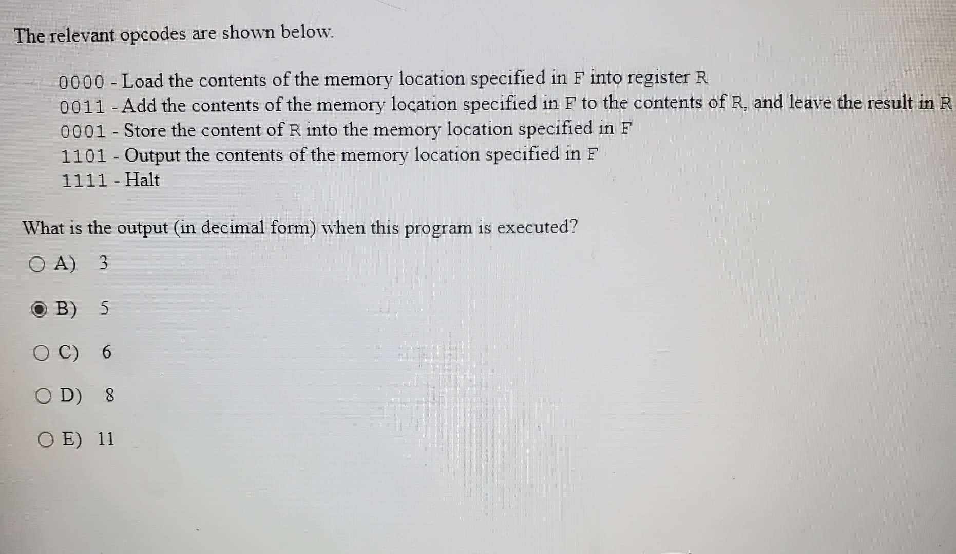 The relevant opcodes are shown below. 0 0 0 0 -