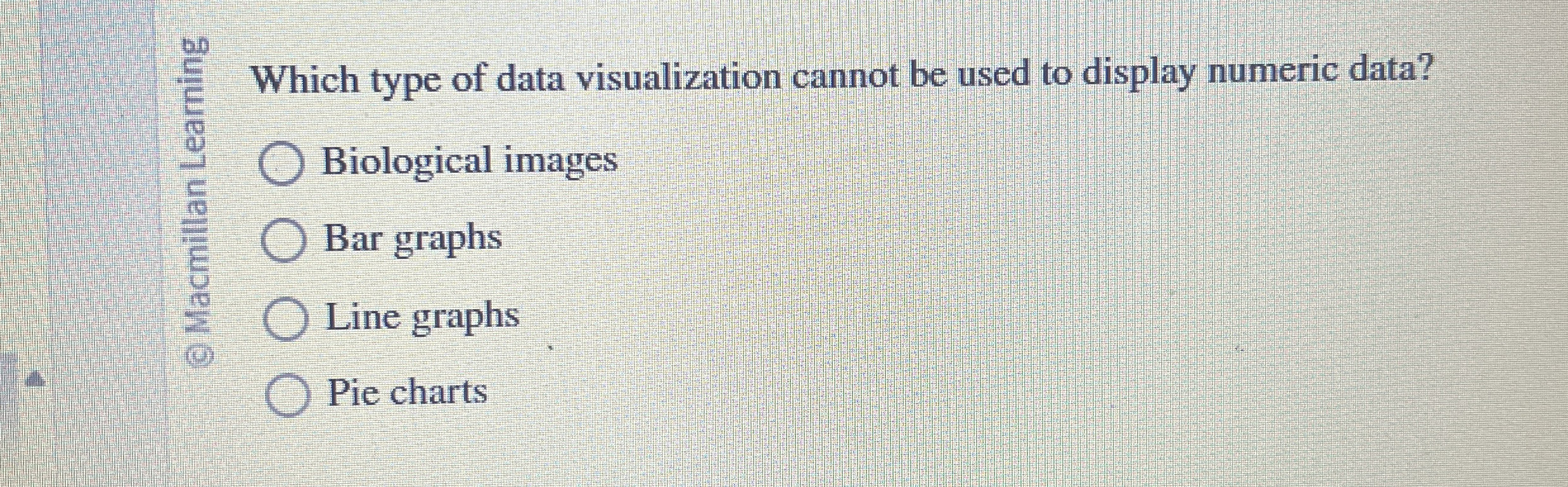 Which type of data visualization cannot be used