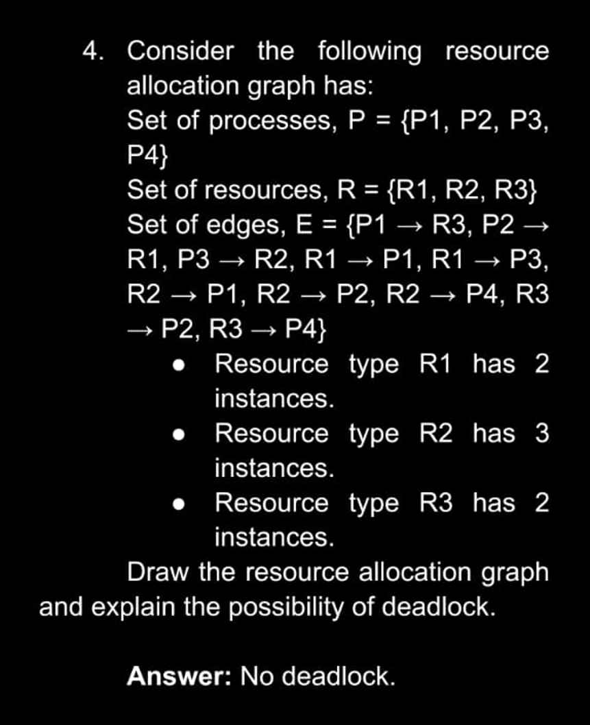 Consider the following resource allocation graph