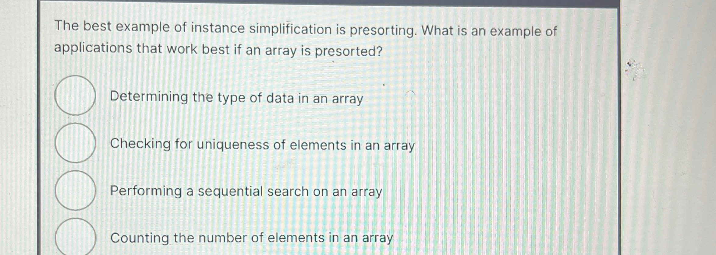 The best example of instance simplification is
