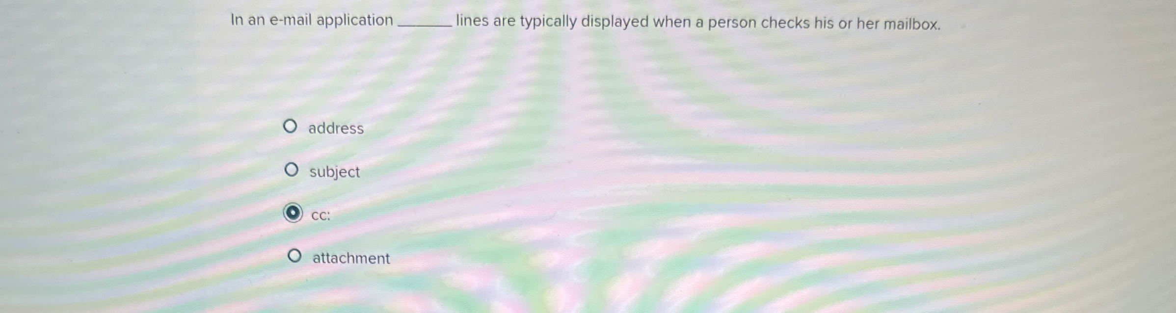 In an e - mail application q , lines are