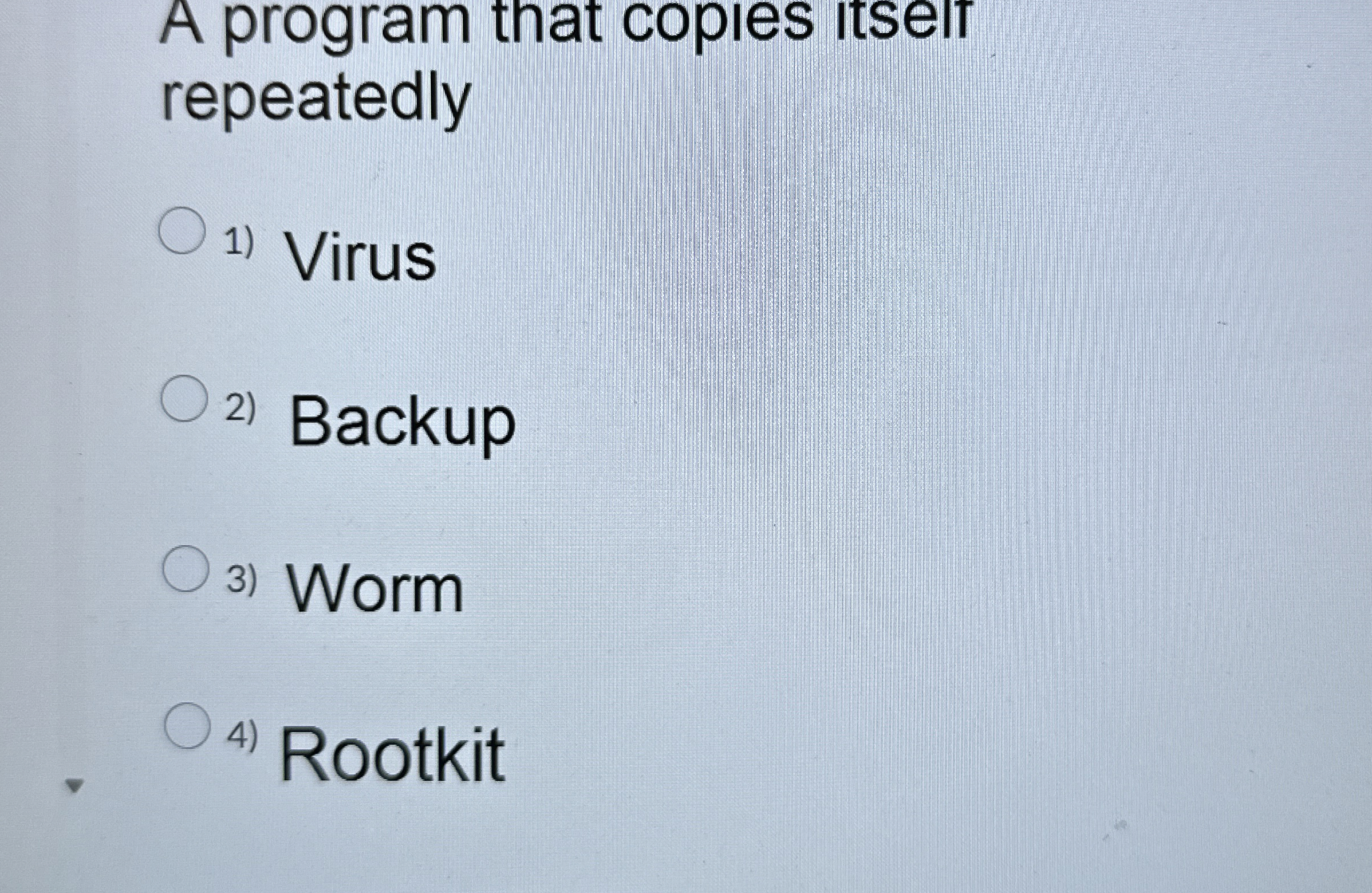 A program that copies itself repeatedly ? 1 Virus