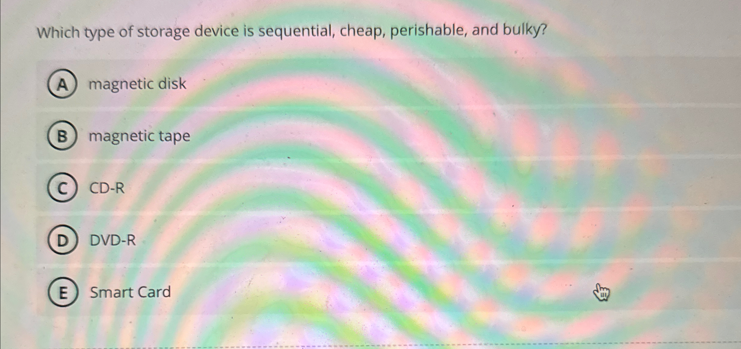 Which type of storage device is sequential,