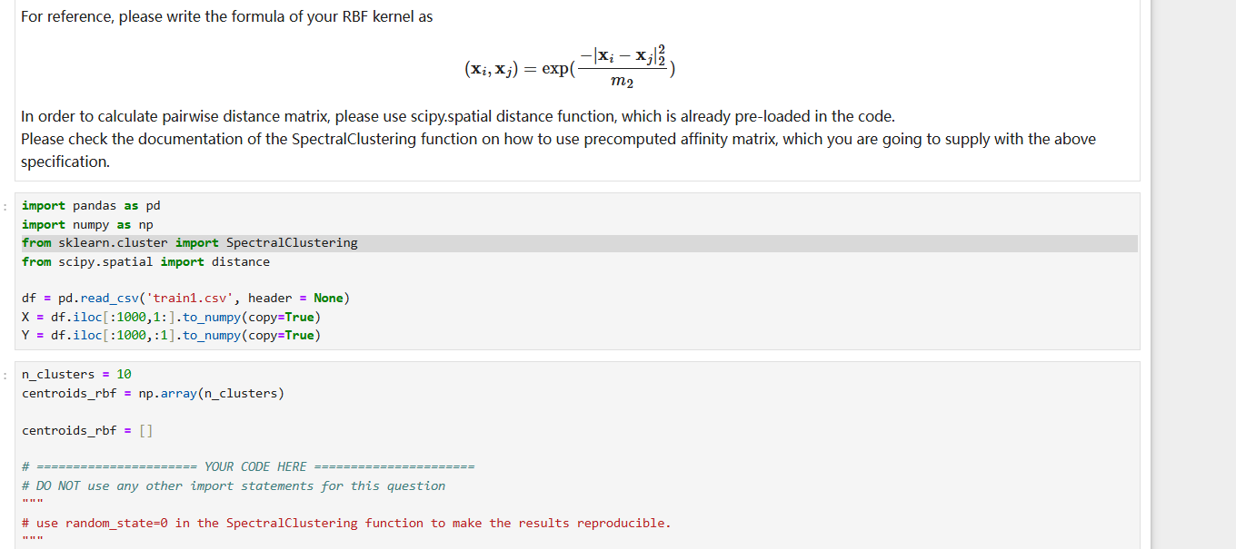 In this question you will implement kernel k -