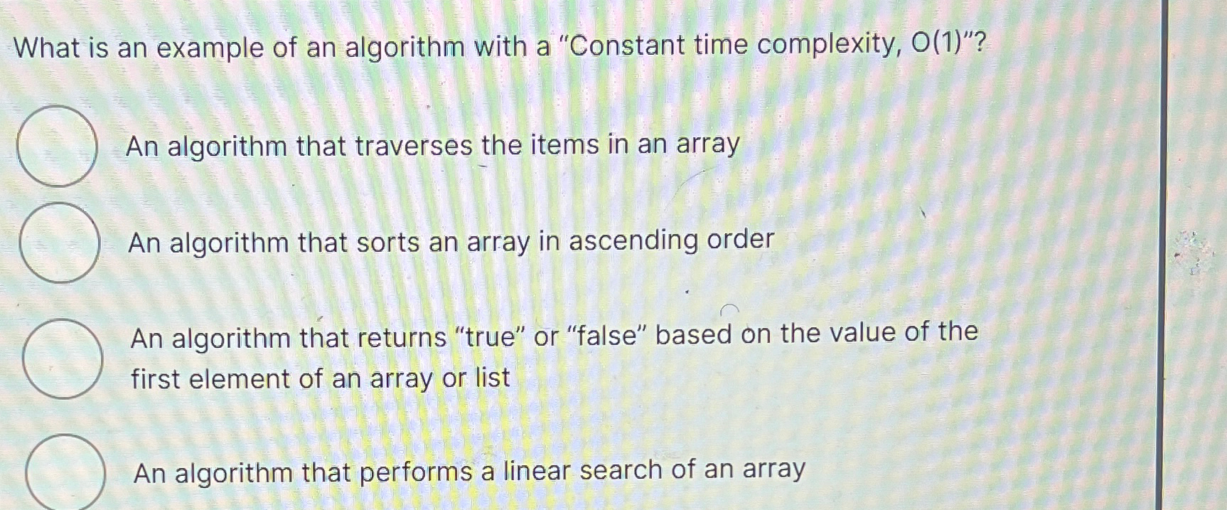 What is an example of an algorithm with a