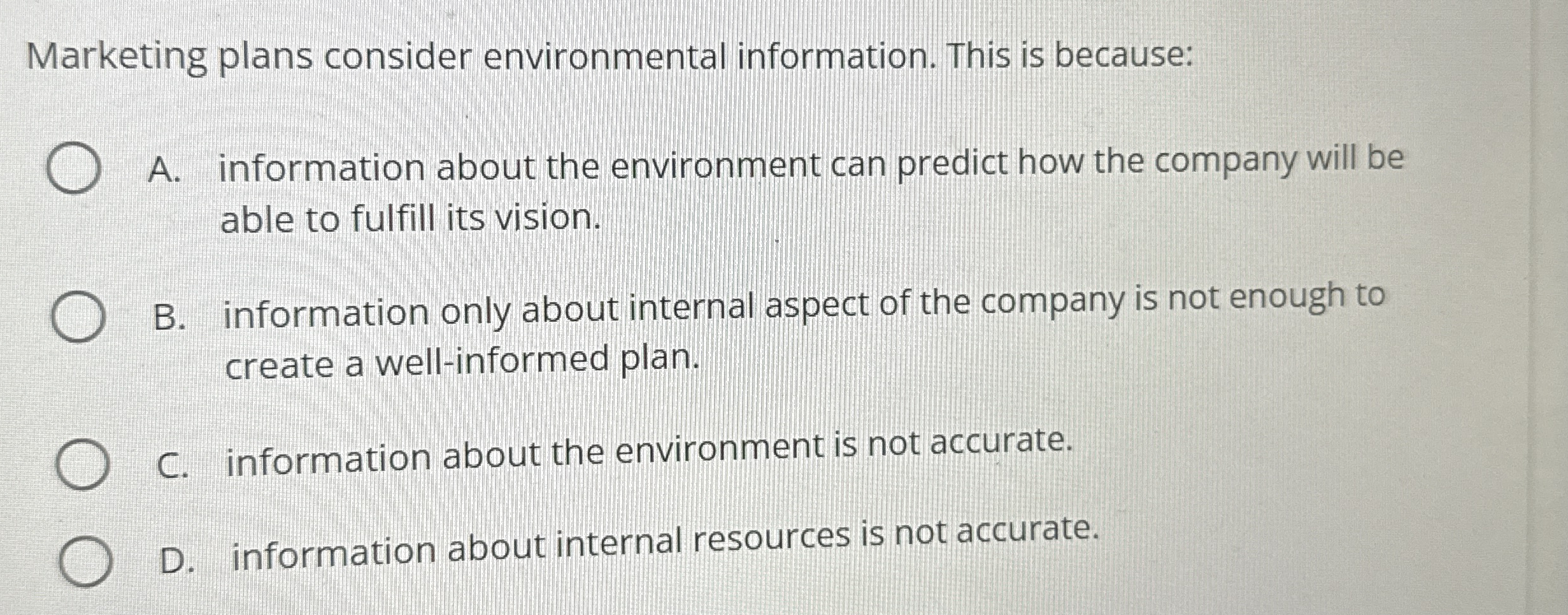 Marketing plans consider environmental