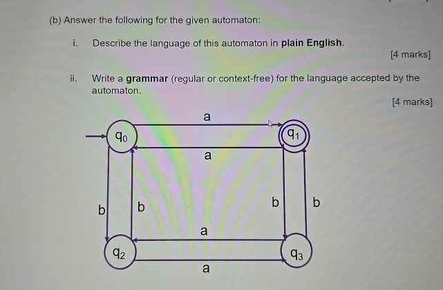 ( b ) Answer the following for the given