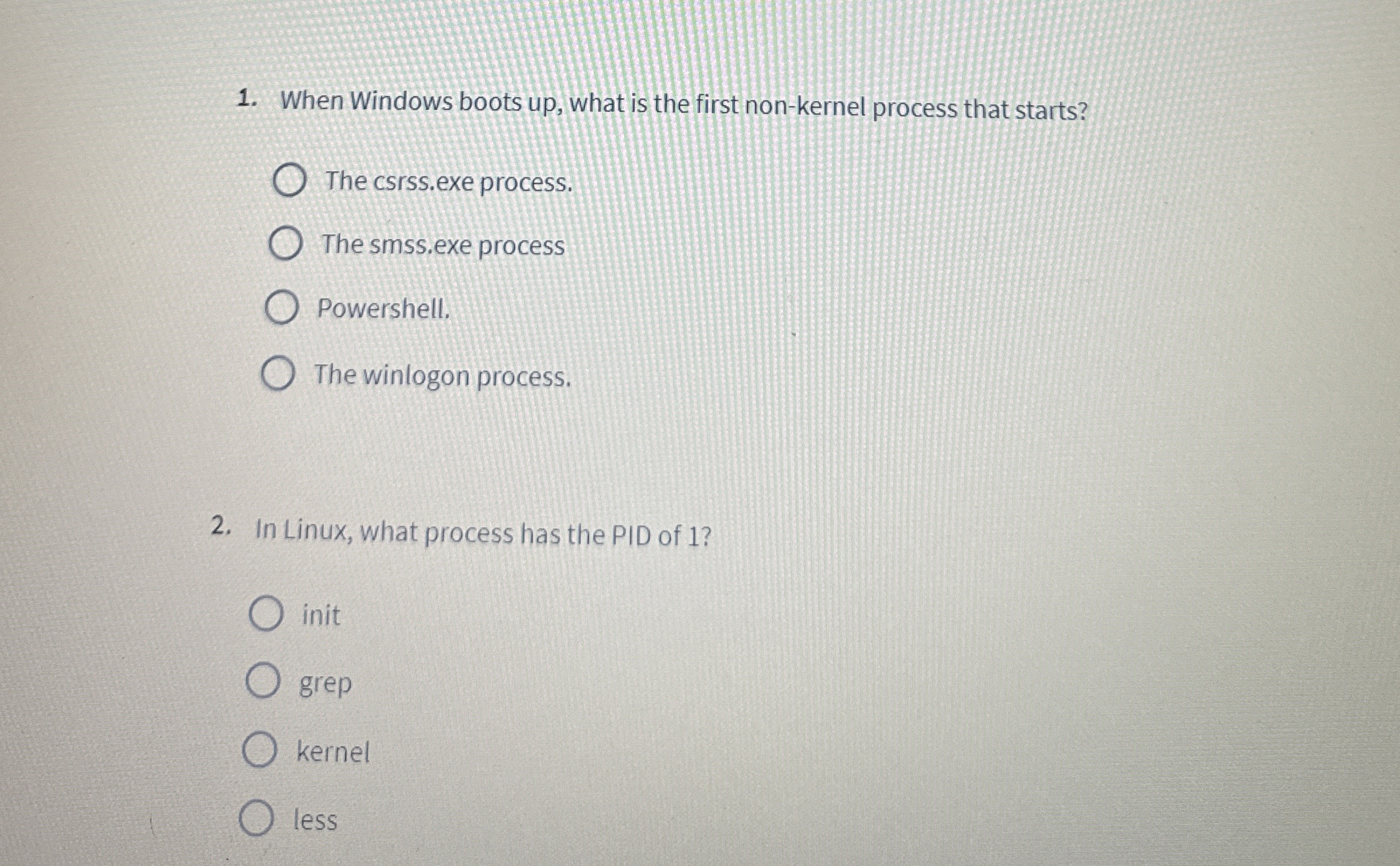 When Windows boots up , what is the first non -