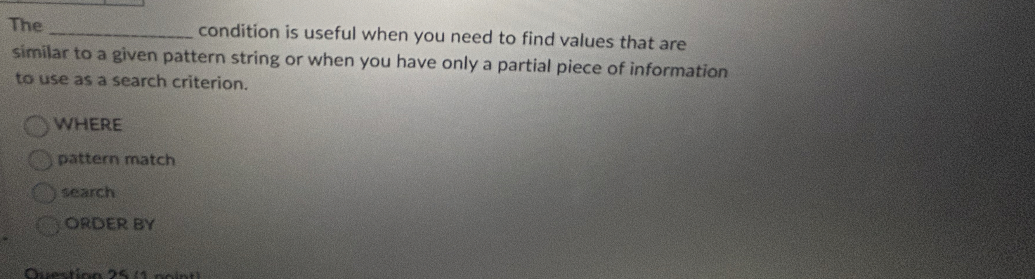 The q , condition is useful when you need to find