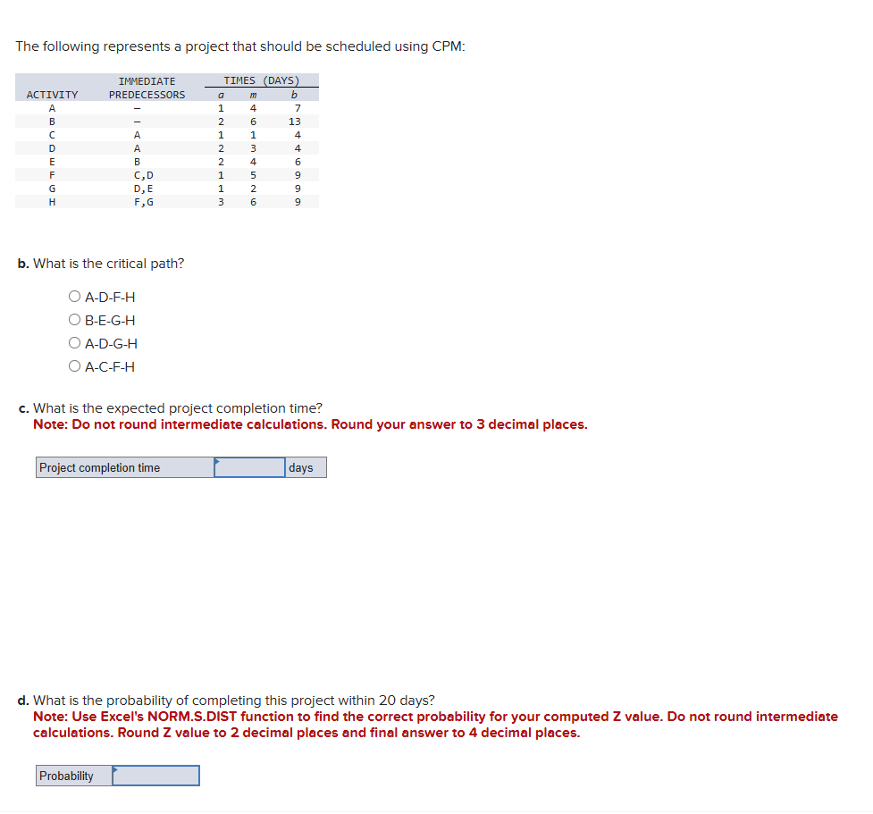 The following represents a project that should be