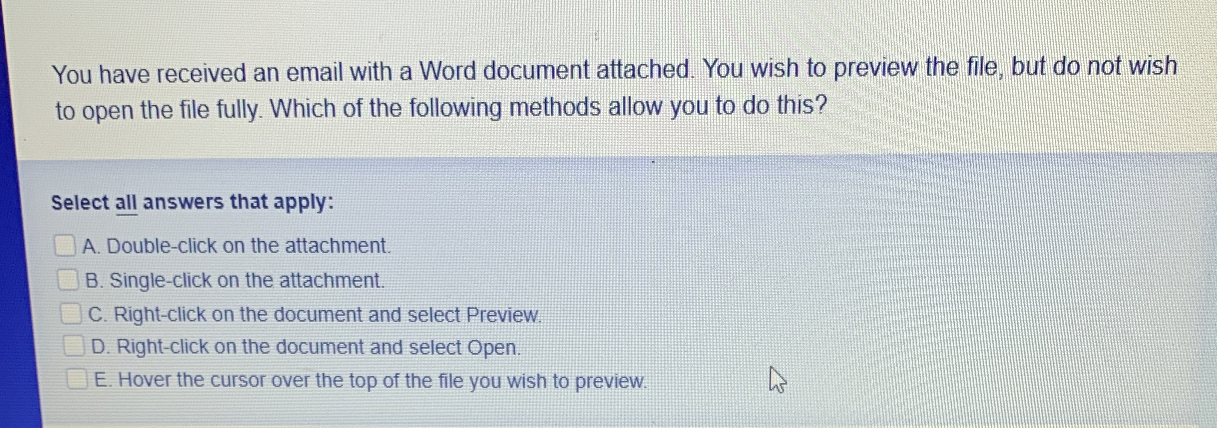 You have received an email with a Word document