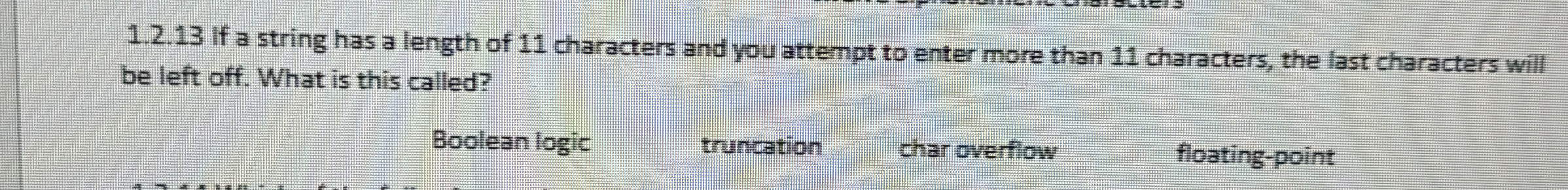 1 . 2 . 1 3 if a string has a length of 1 1
