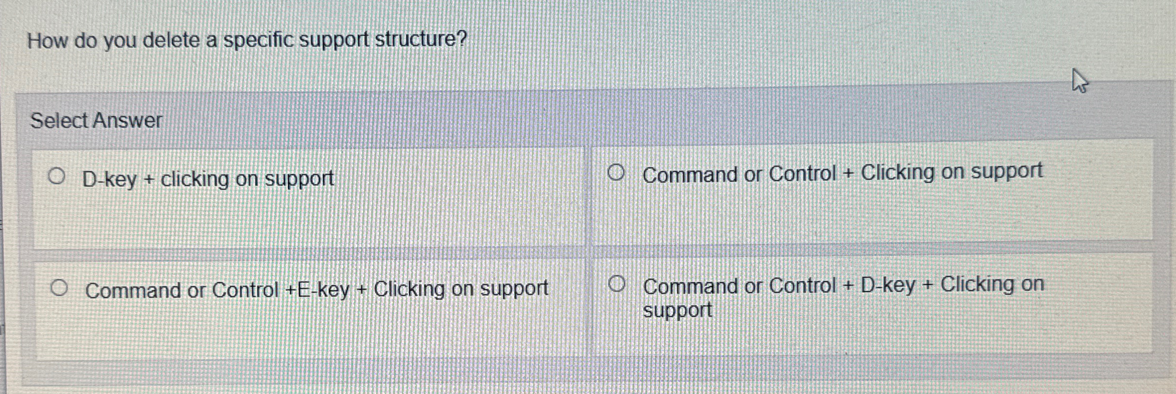 How do you delete a specific support structure?