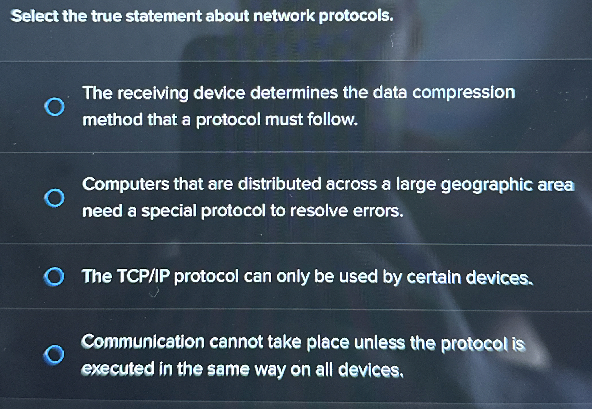 Select the true statement about network