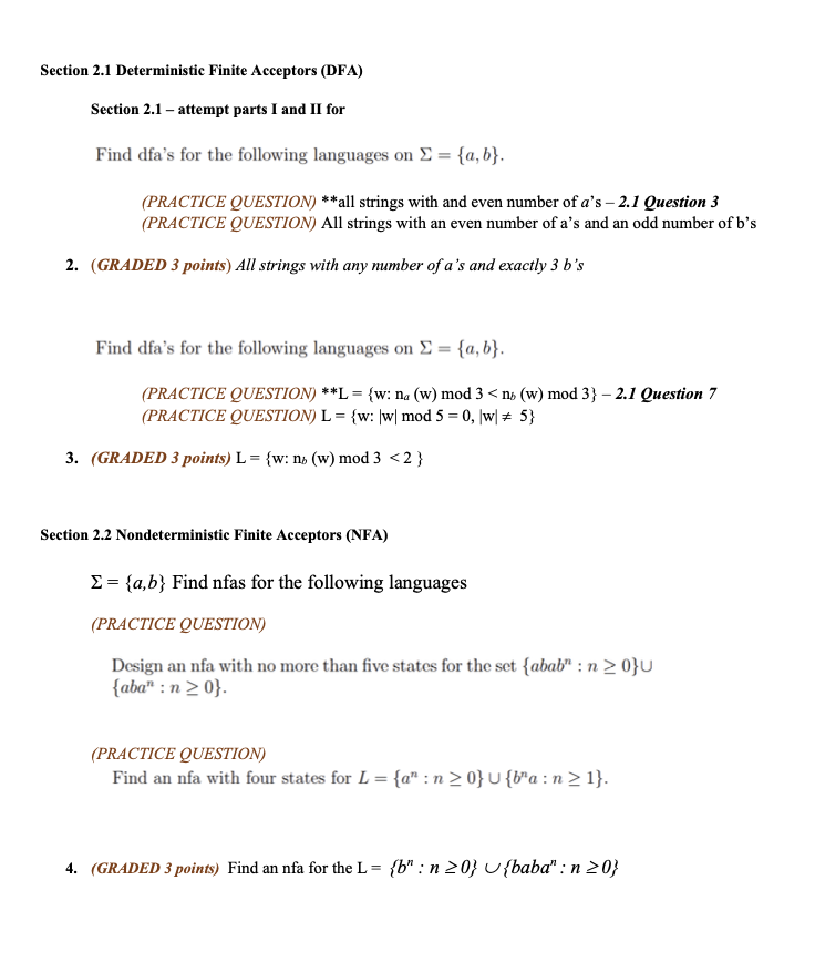Section 2 . 1 Deterministic Finite Acceptors (