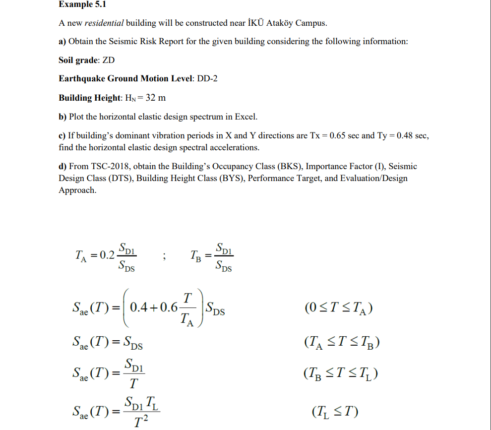 Example 5 . 1 A new residential building will be
