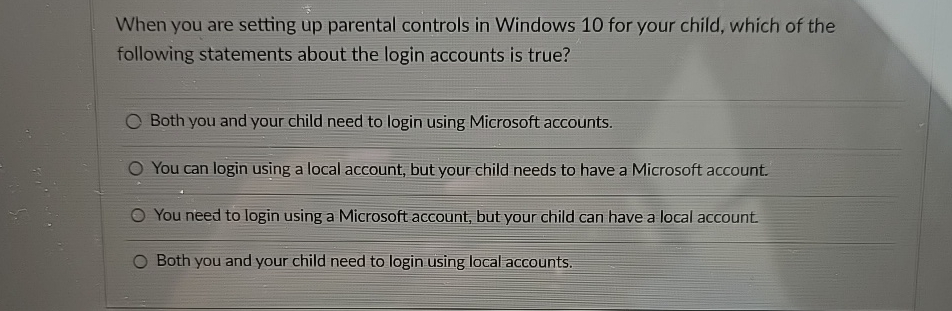 When you are setting up parental controls in
