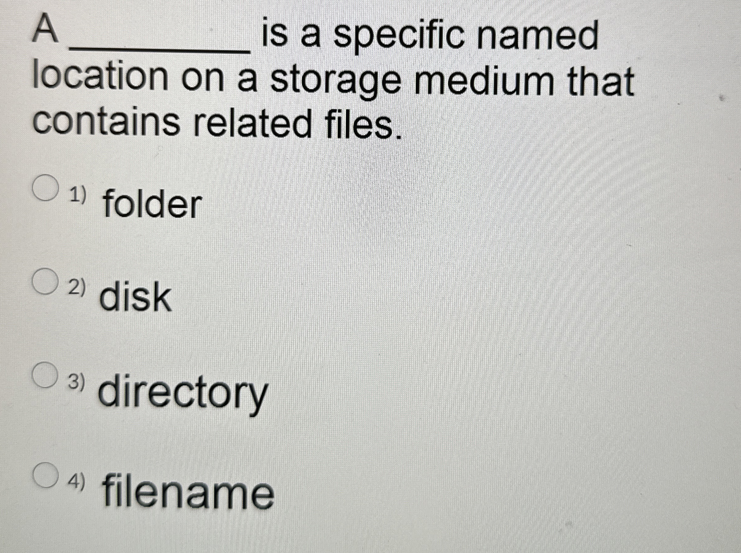 A q , is a specific named location on a storage