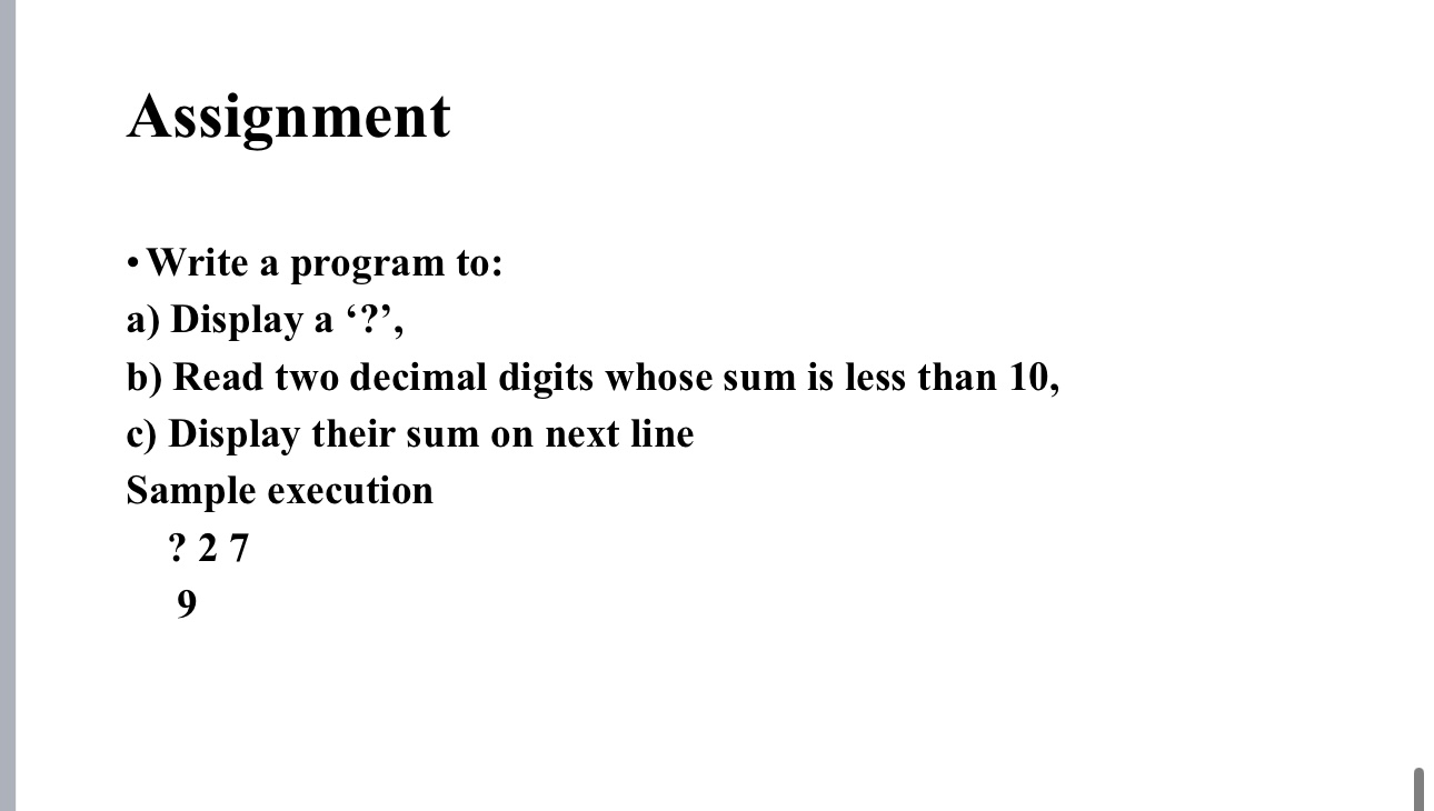 Assignment Translate the following H . L . L