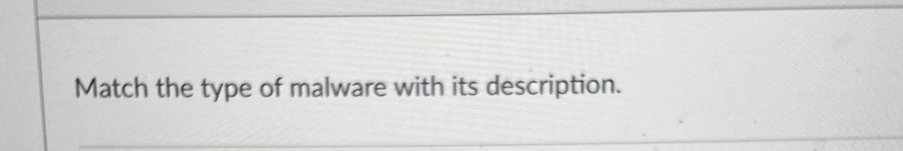 Match the type of malware with its description.