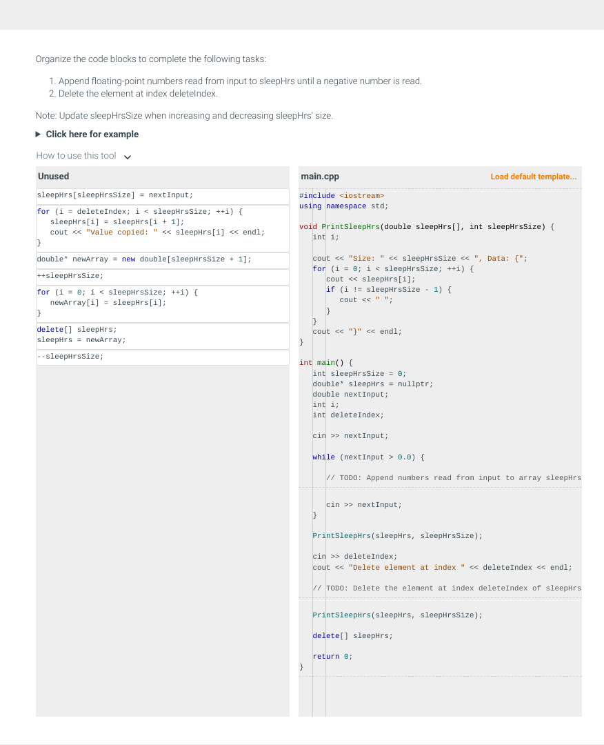 Computer science. Organize the code blocks to