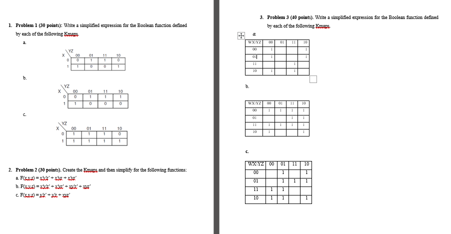 Problem 1 ( 3 0 points ) : Write a simplified