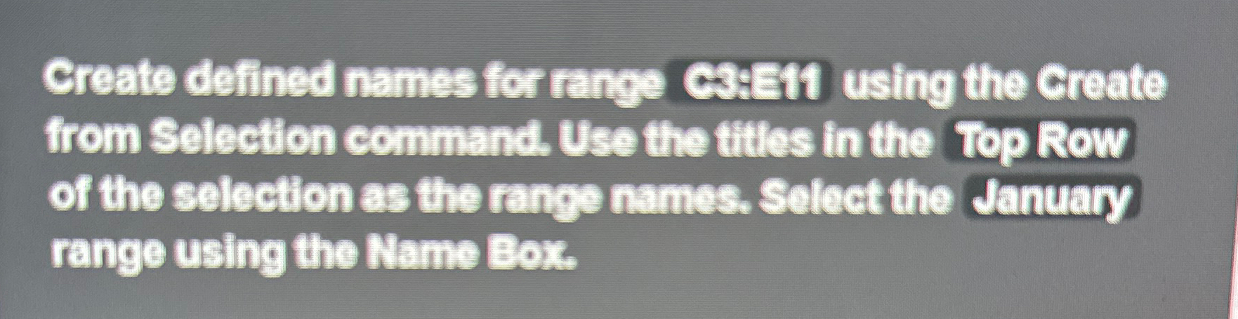 Greate defined names for range C$ 3 5 1 1 using