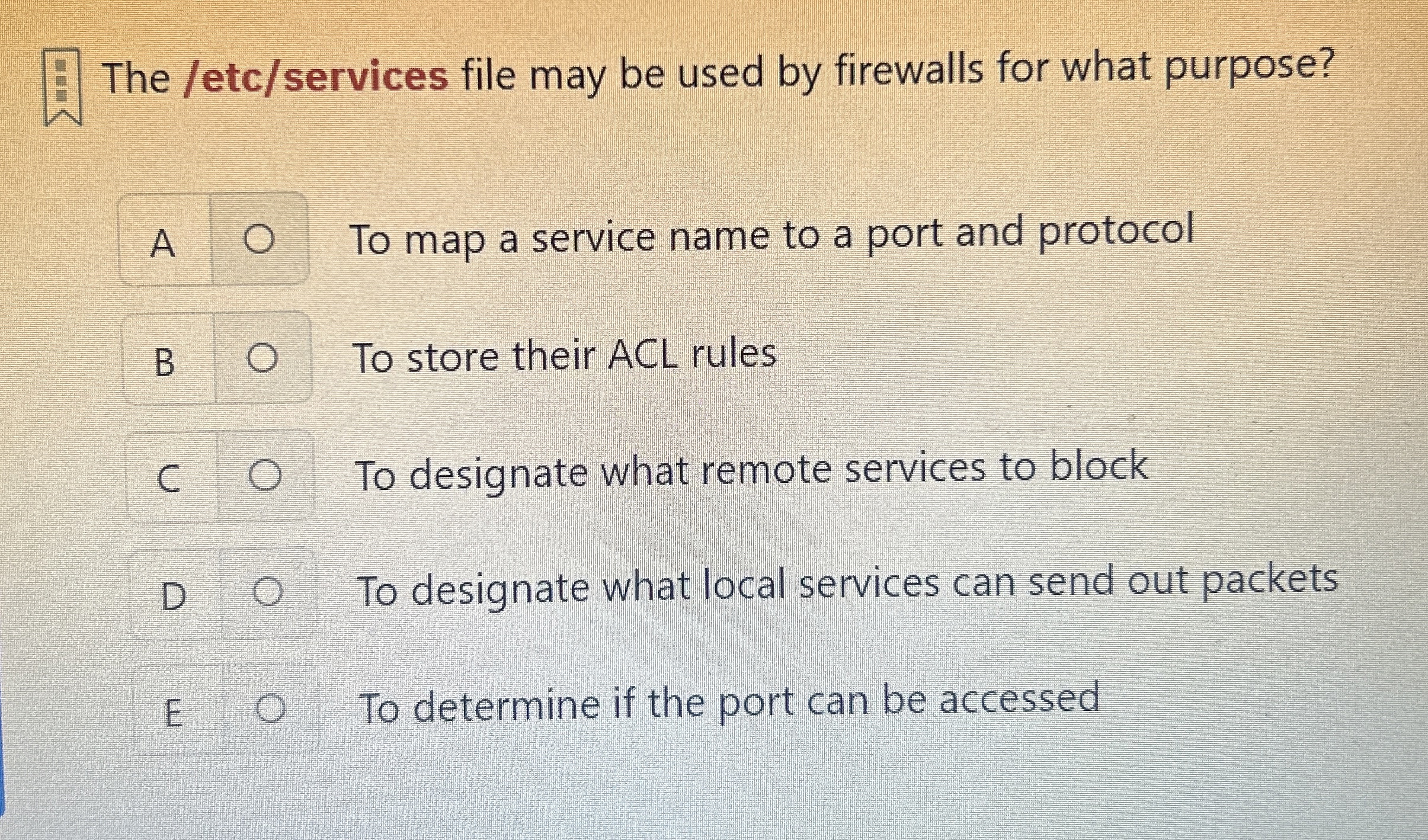 The / etc / services file may be used by