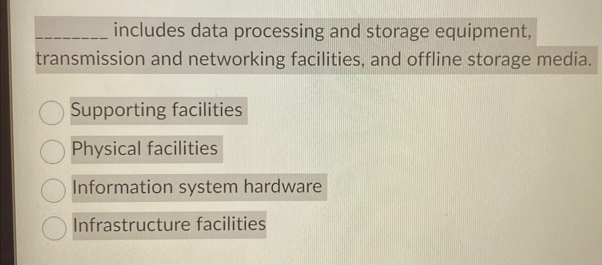 includes data processing and storage equipment,