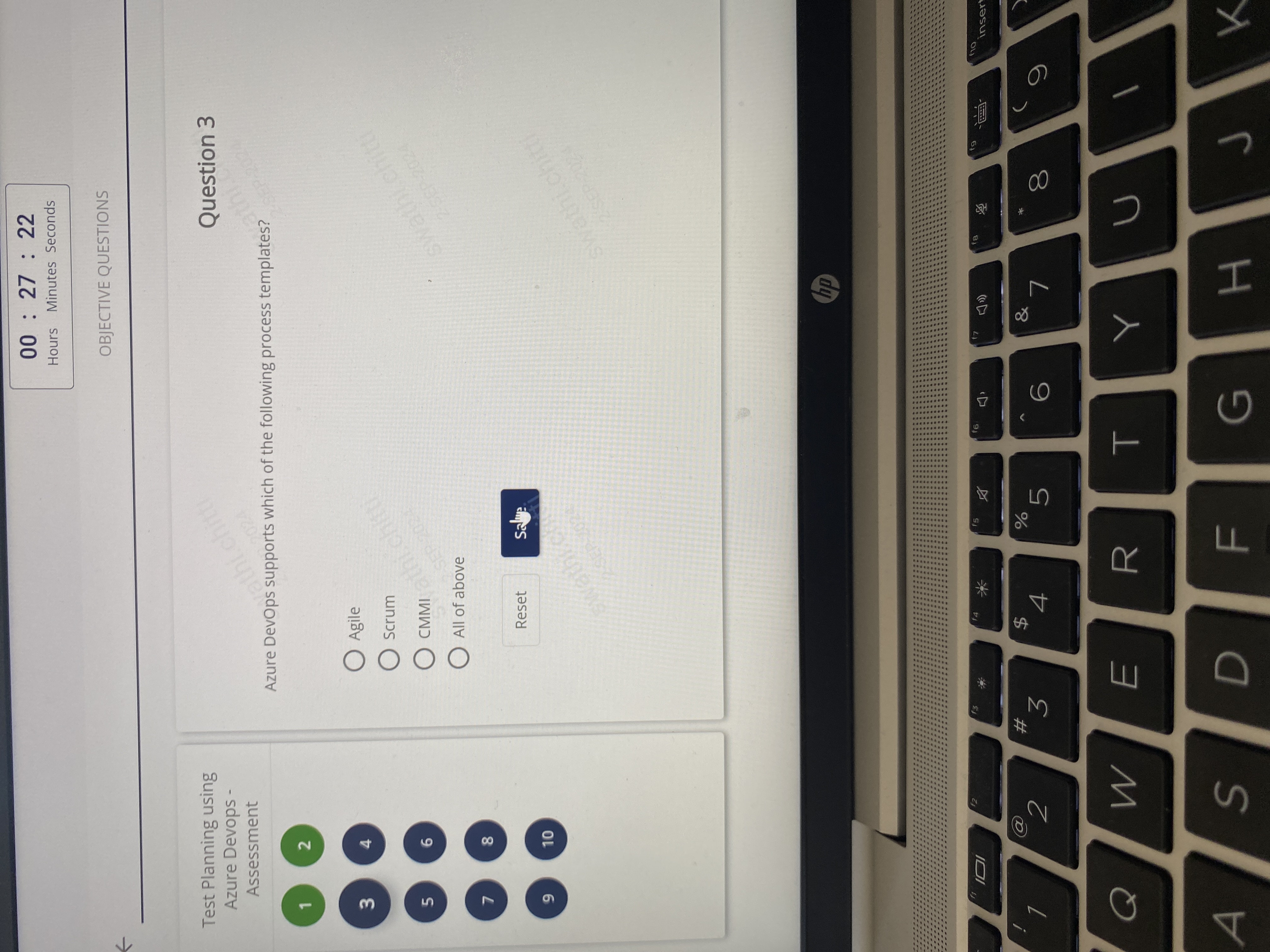 Test Planning using Question 3 Azure Devops -