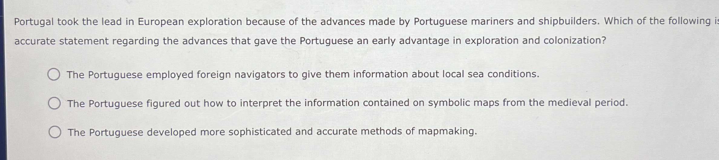 Portugal took the lead in European exploration
