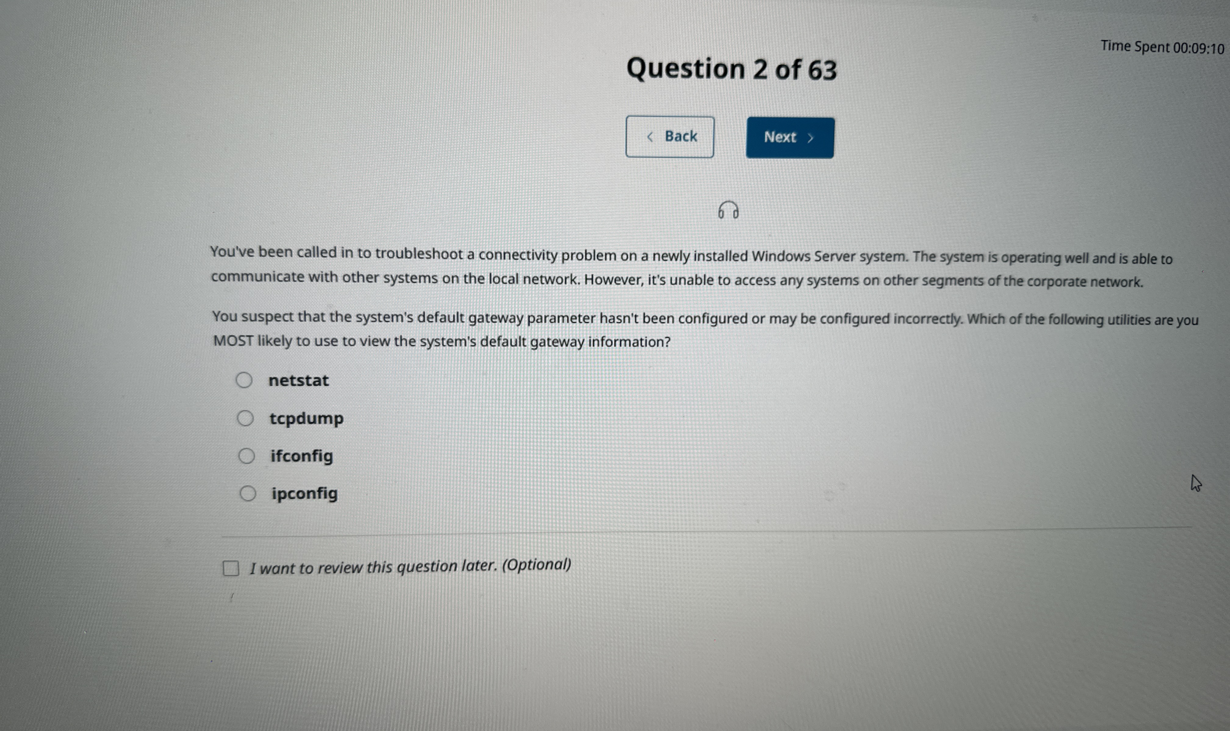 Question 2 of 6 3 Time Spent 0 0 : 0 9 : 1 0 6 0